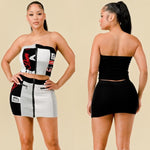 Jaded knit skirt set