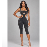 Body Language Cutout Capri Jumpsuit