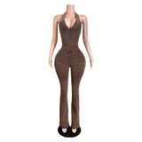 Baddie Sparkle Halter Jumpsuit