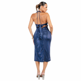 Metallic Affair Halter Midi Dress