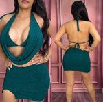 Green skirt set