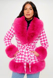 Bossy plaid fur jacket