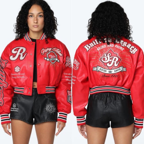 Legacy crop varsity jacket