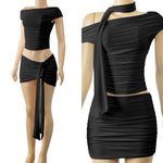 Drape skirt set