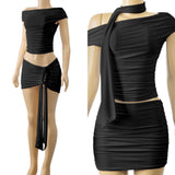 Drape skirt set