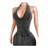 Baddie Sparkle Halter Jumpsuit
