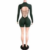 Preety After Hours Lace Up Romper