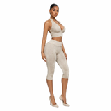 Body Language Lace Up Capri Set