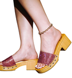 Wood bling heels