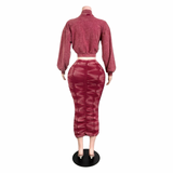 Ruched Jacket Skirt Set