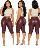 Preety After Dark Leather Capris