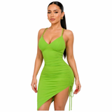 Linked Up Ruched Mini Dress