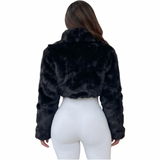 Rich Girl Energy Faux Fur Cropped Jacket
