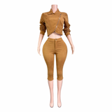 Suede Authority Capri Set