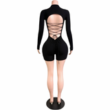 Preety After Hours Lace Up Romper