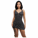 Dot Your Type Ruched Mini Dress