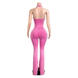 Baddie Sparkle Halter Jumpsuit