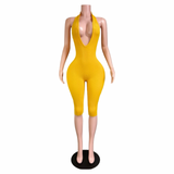 Back Talk Lace Up Capri Jumpsuit
