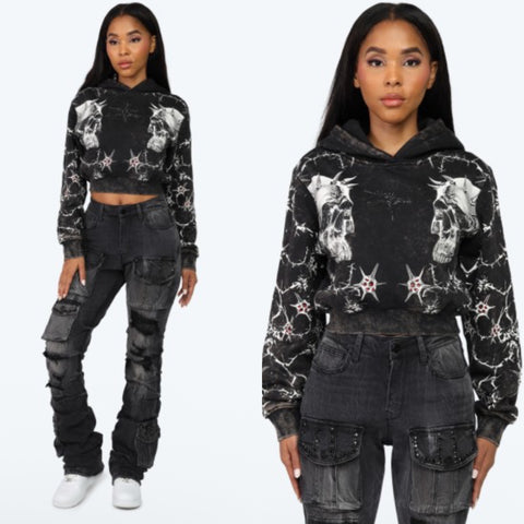 Dystopia crop hoodie