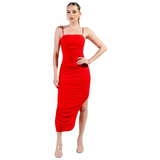 Sleek Intentions Ruched Maxi Dress
