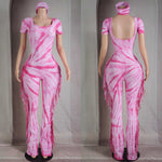 Fringe tie dye jumper w/headband