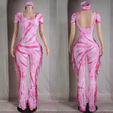 Fringe tie dye jumper w/headband