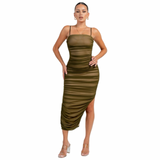 Sleek Intentions Ruched Maxi Dress