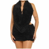 Preety Plush Fur Skirt Set