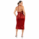 Metallic Affair Halter Midi Dress