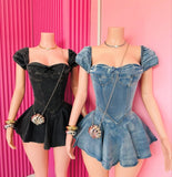 A doll in denin dress