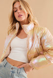 Shimmer puffer jacket