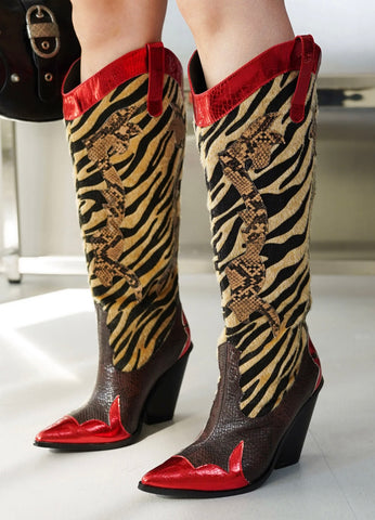 Animal print cowgirl boots