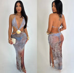 Shell beaded maxi dress