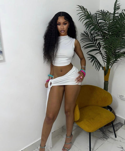 Drape skirt set