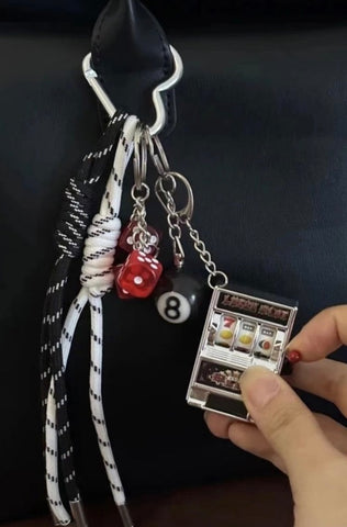 8 ball jackpot bag charm keychain