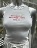 Astrology chart ribbed tank top