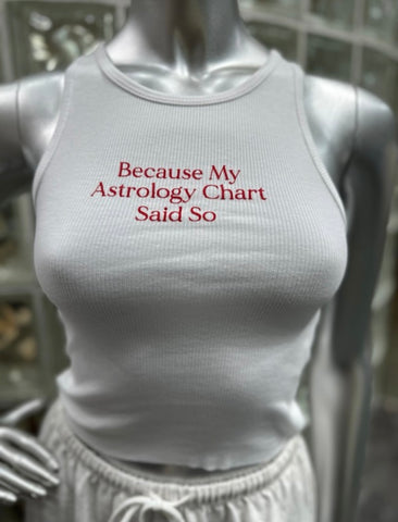Astrology chart ribbed tank top