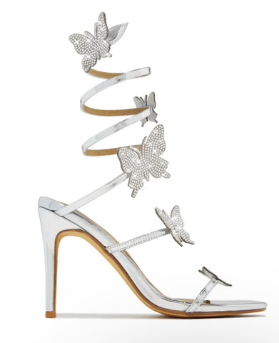 Silver Butterfly heels