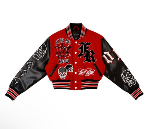 Wake up and be fierce crop varsity jacket