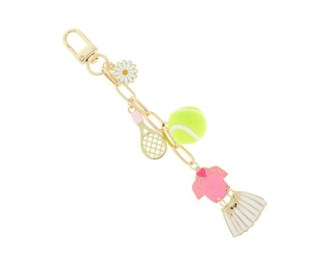 Tennis bag charm keychain
