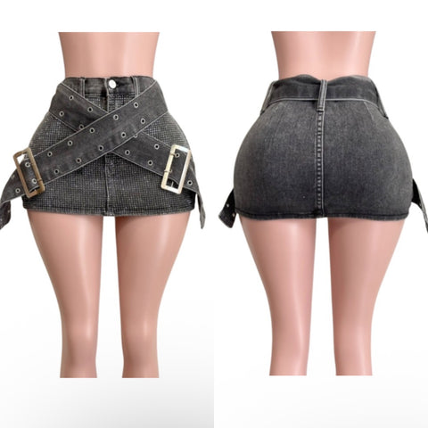 Bling denim skirt