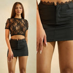 Black lace skirt