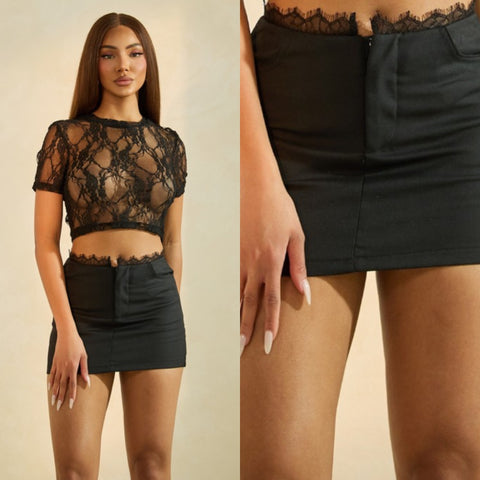 Black lace skirt