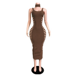 Slits maxi dress w/headband