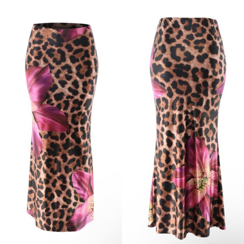 Leopard lily maxi skirt