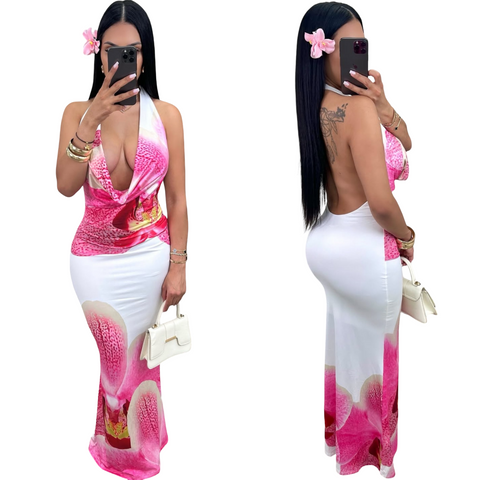 Tropical baddie maxi dress