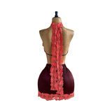Bordeaux Bloom Skirt Set