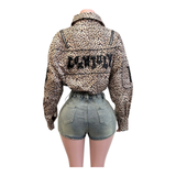 Leopard cropped jacket