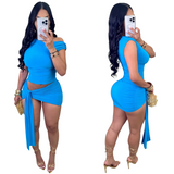Drape skirt set