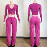 Ribbed luxe lounge set